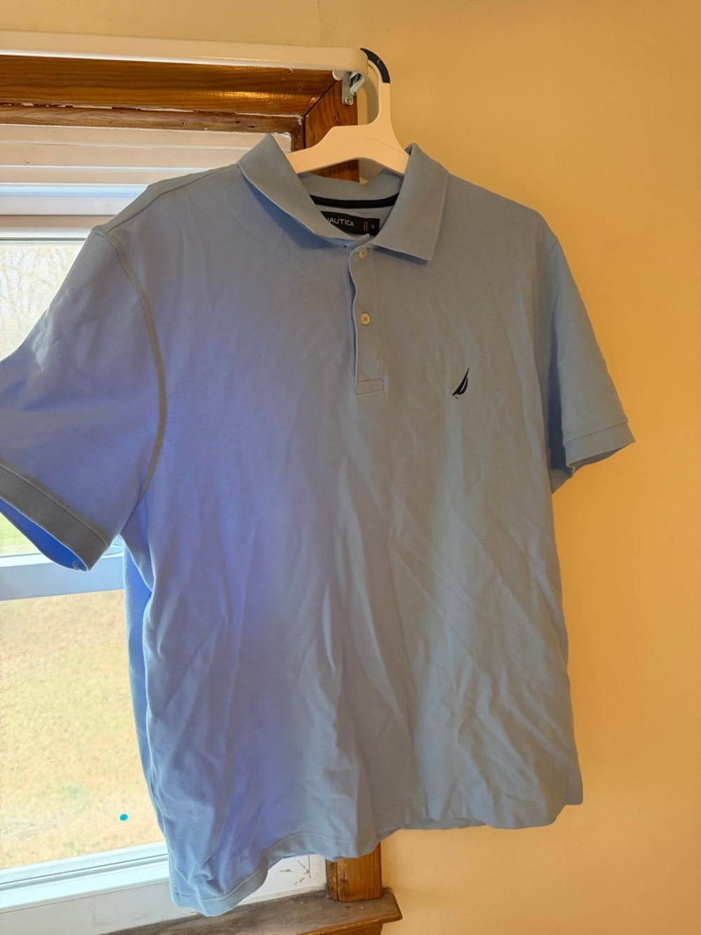 Nautica Men's Sky Blue Polo with Embroidered Sail Logo